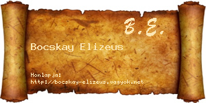 Bocskay Elizeus névjegykártya